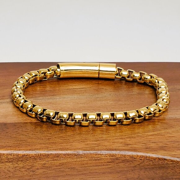 8" Womens 14K Gold Vintage Style Chain Link Bracelet 14 Karat Silver Jewelry NEW - Picture 5 of 8